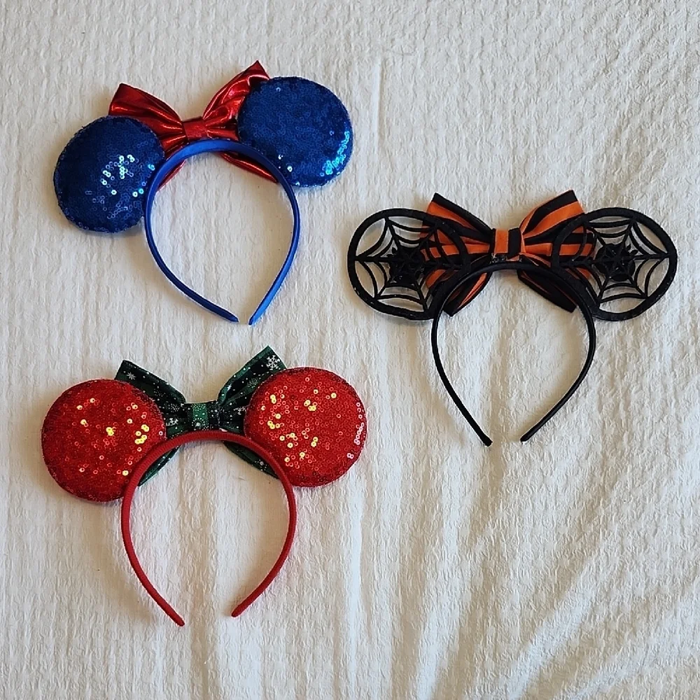 Amazon Kids Holiday Headband Set - Black, Blue, Red